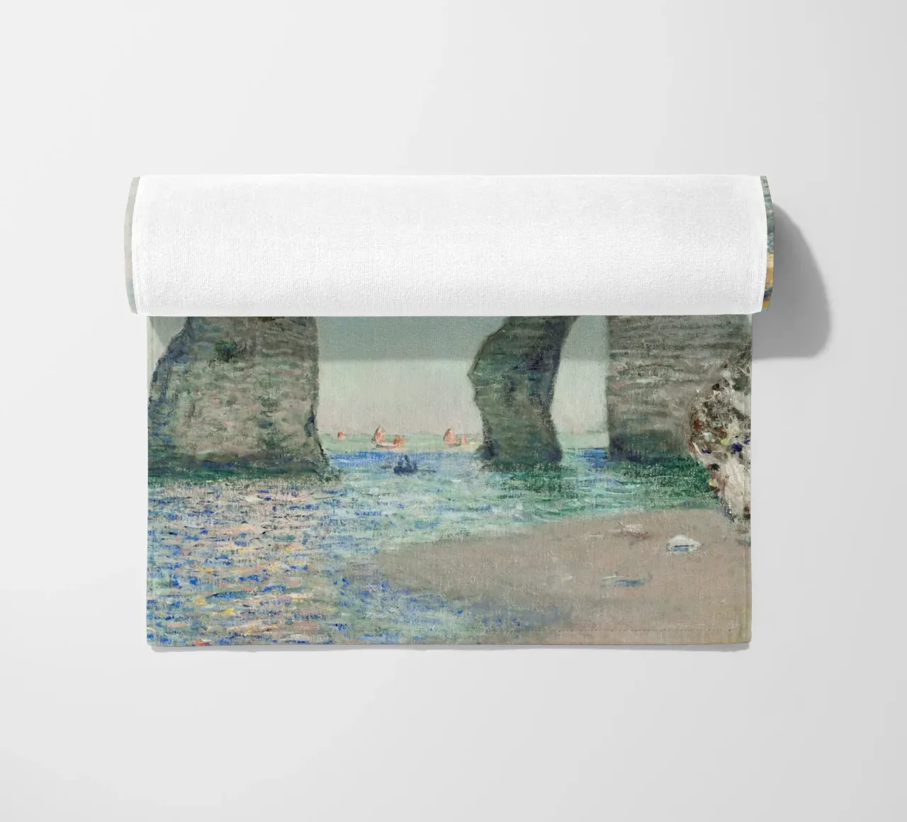 Claude Monet - Le scogliere di Étretat (1885) telo mare da Classic Art Prints