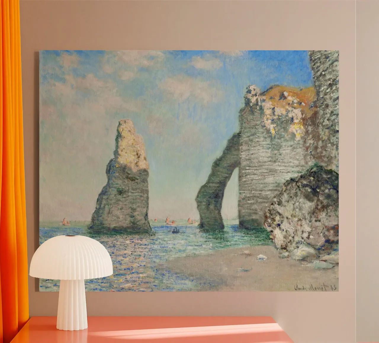 Claude Monet - Die Steilküste von Étretat (1885) Acryl-Glas von Classic Art Prints