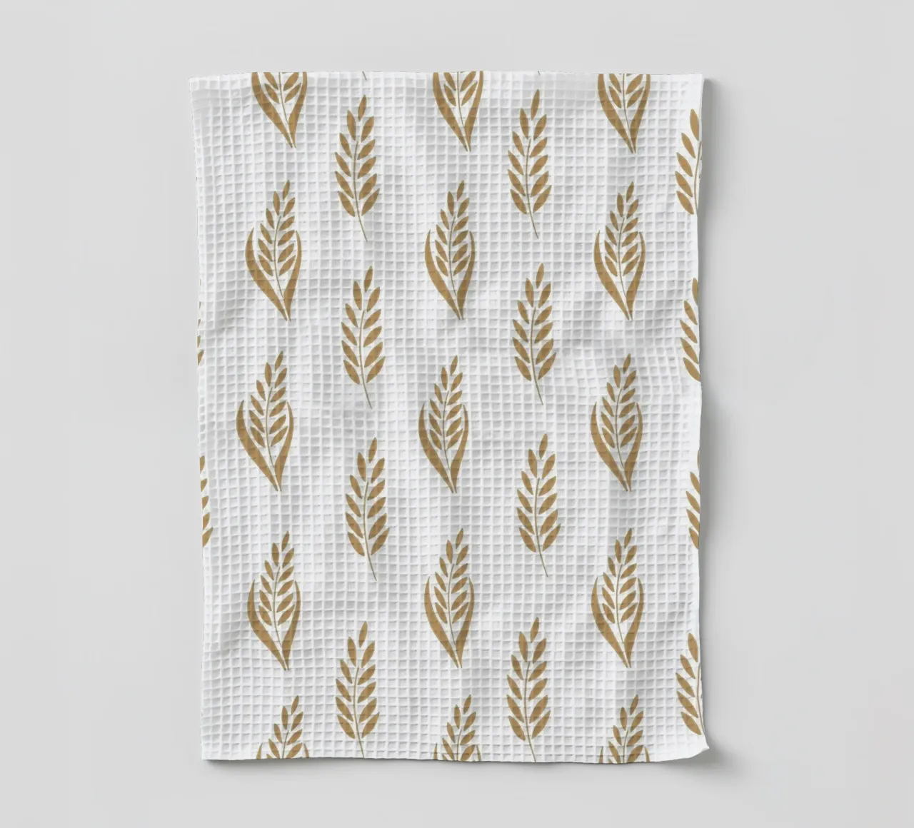 Golden wheat rustic natural pattern tea towel by gulsengunel