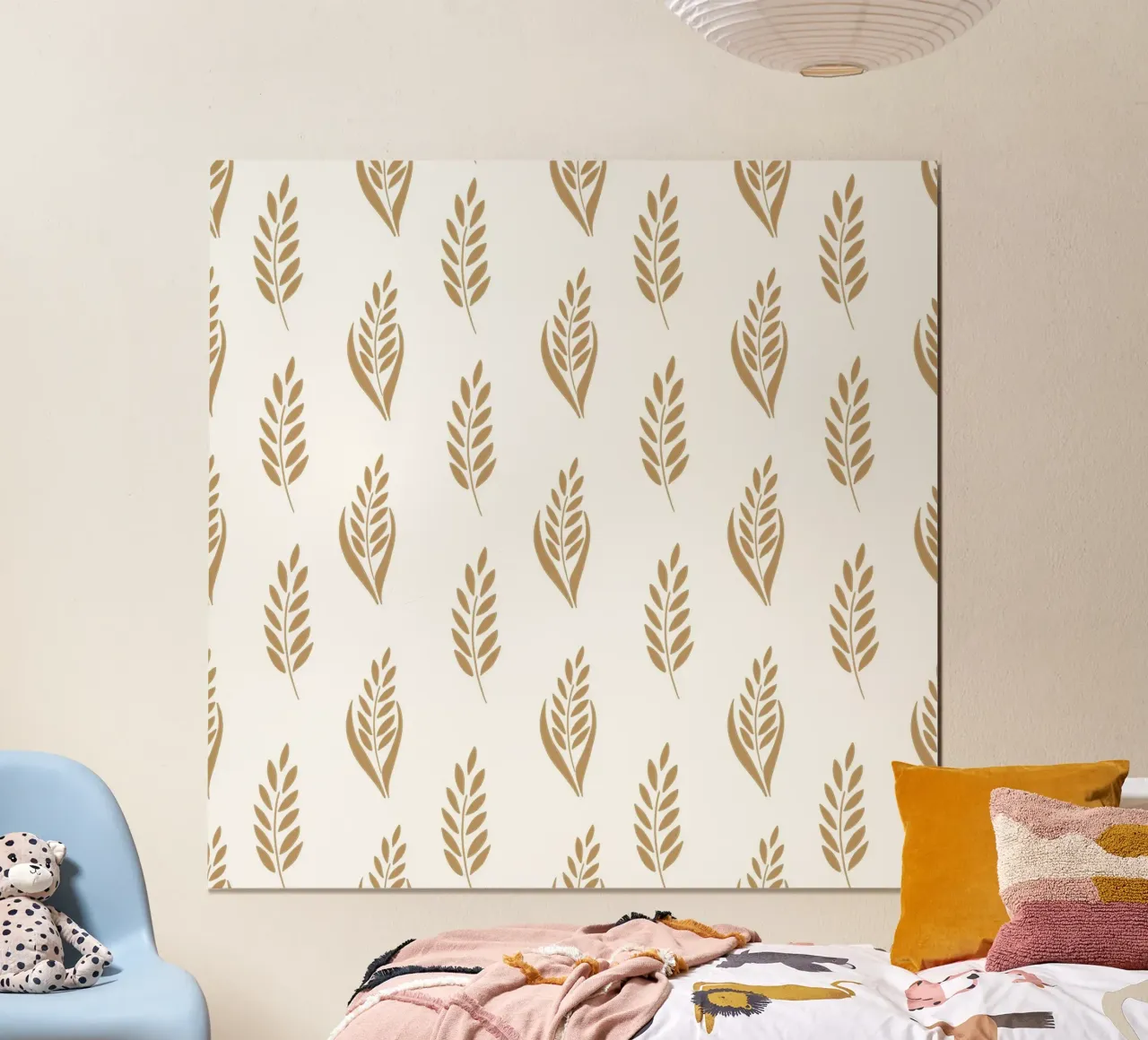 Golden wheat rustic natural pattern poster by gulsengunel