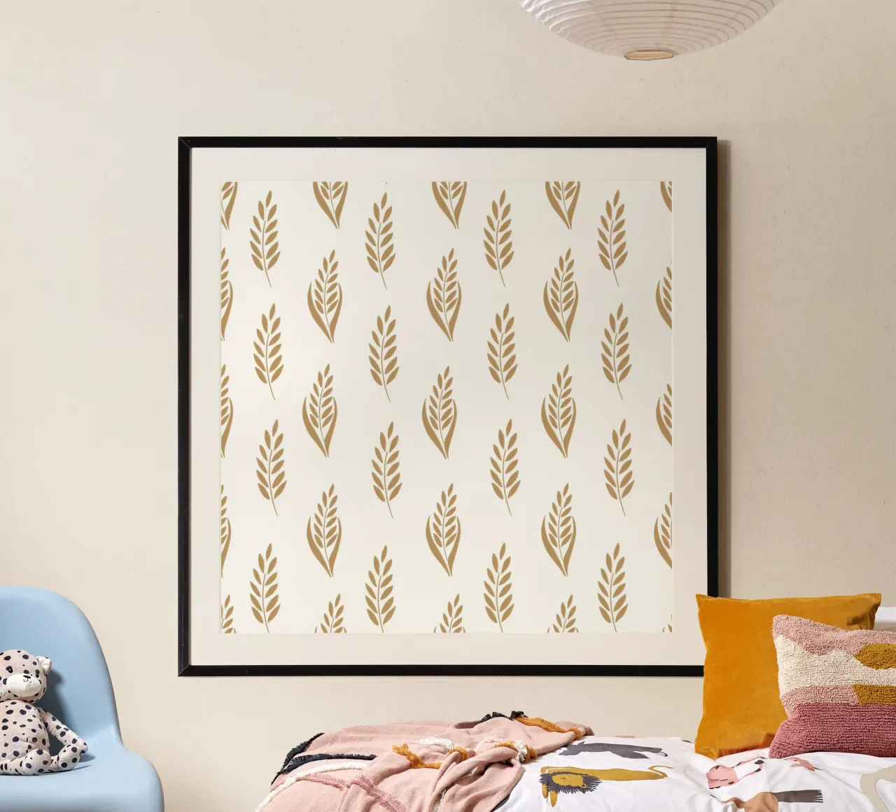 Golden wheat rustic natural pattern poster by gulsengunel
