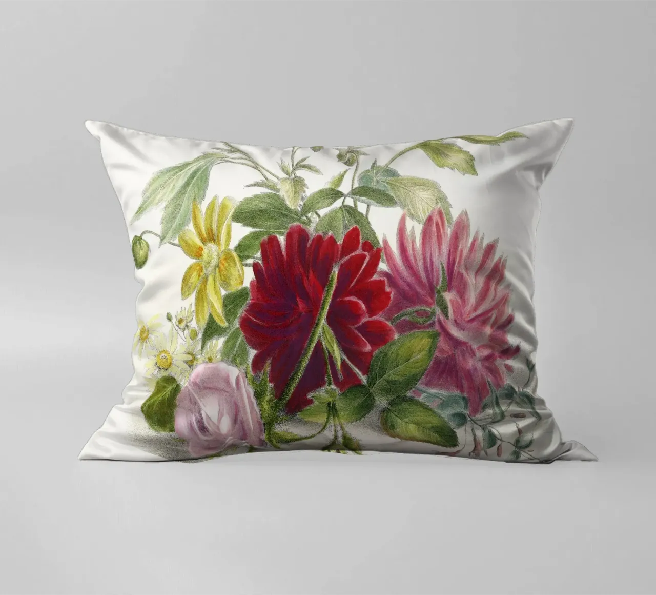 Natura morta colorata di fiori (1850) cuscino da Venus Art