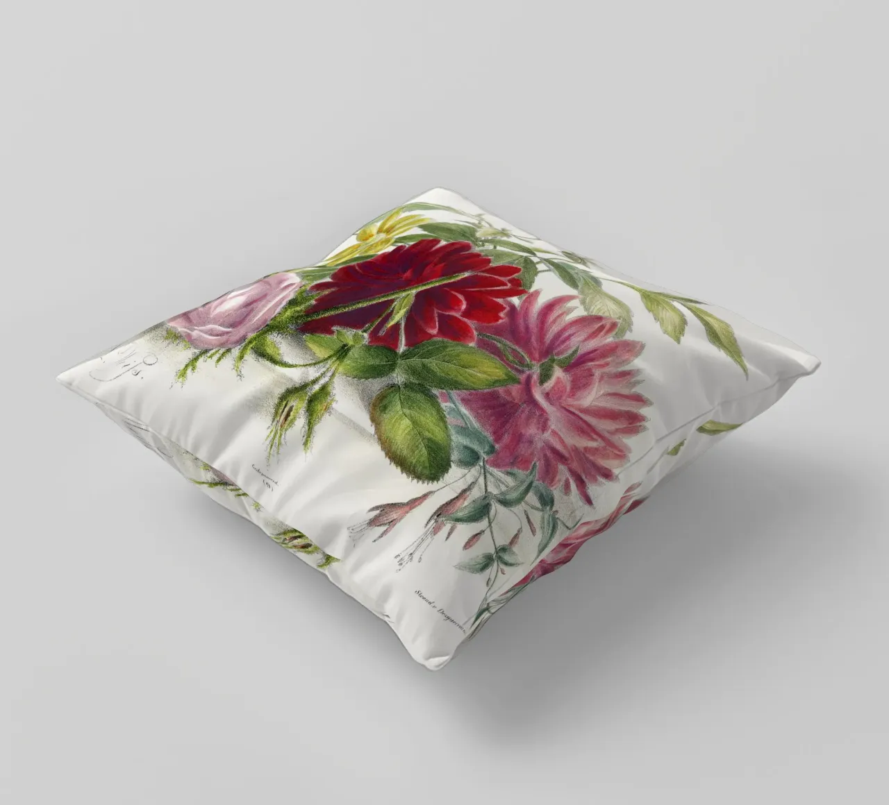 Natura morta colorata di fiori (1850) cuscino da Venus Art