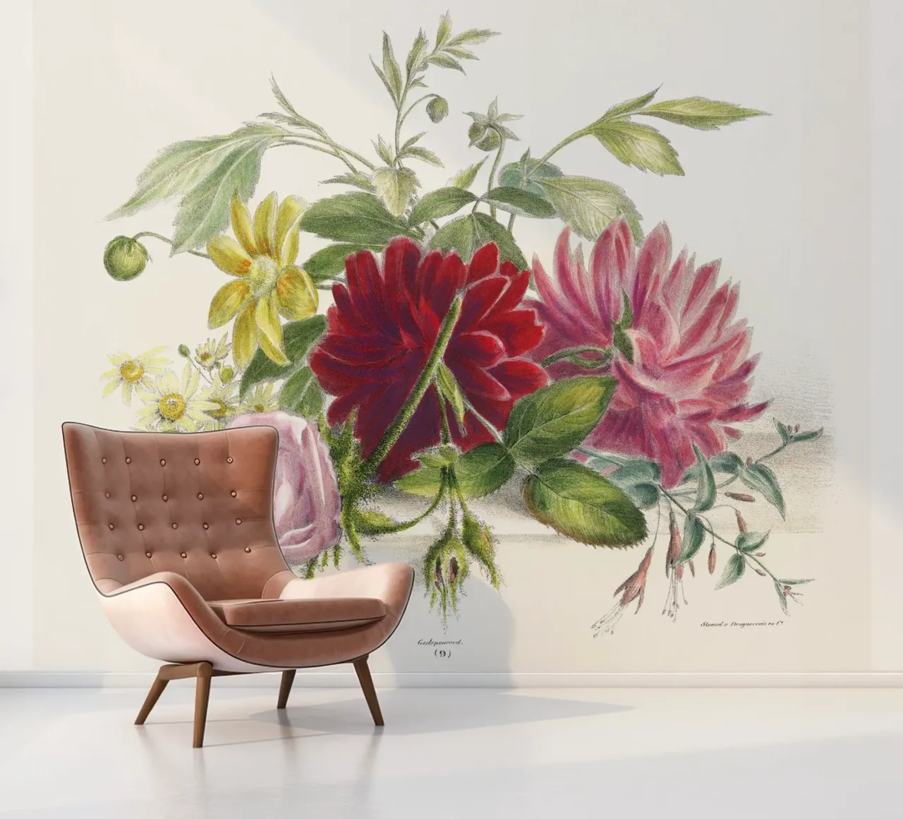 Colorful Still Life of Flowers (1850) photo wallpaper by Venus Art