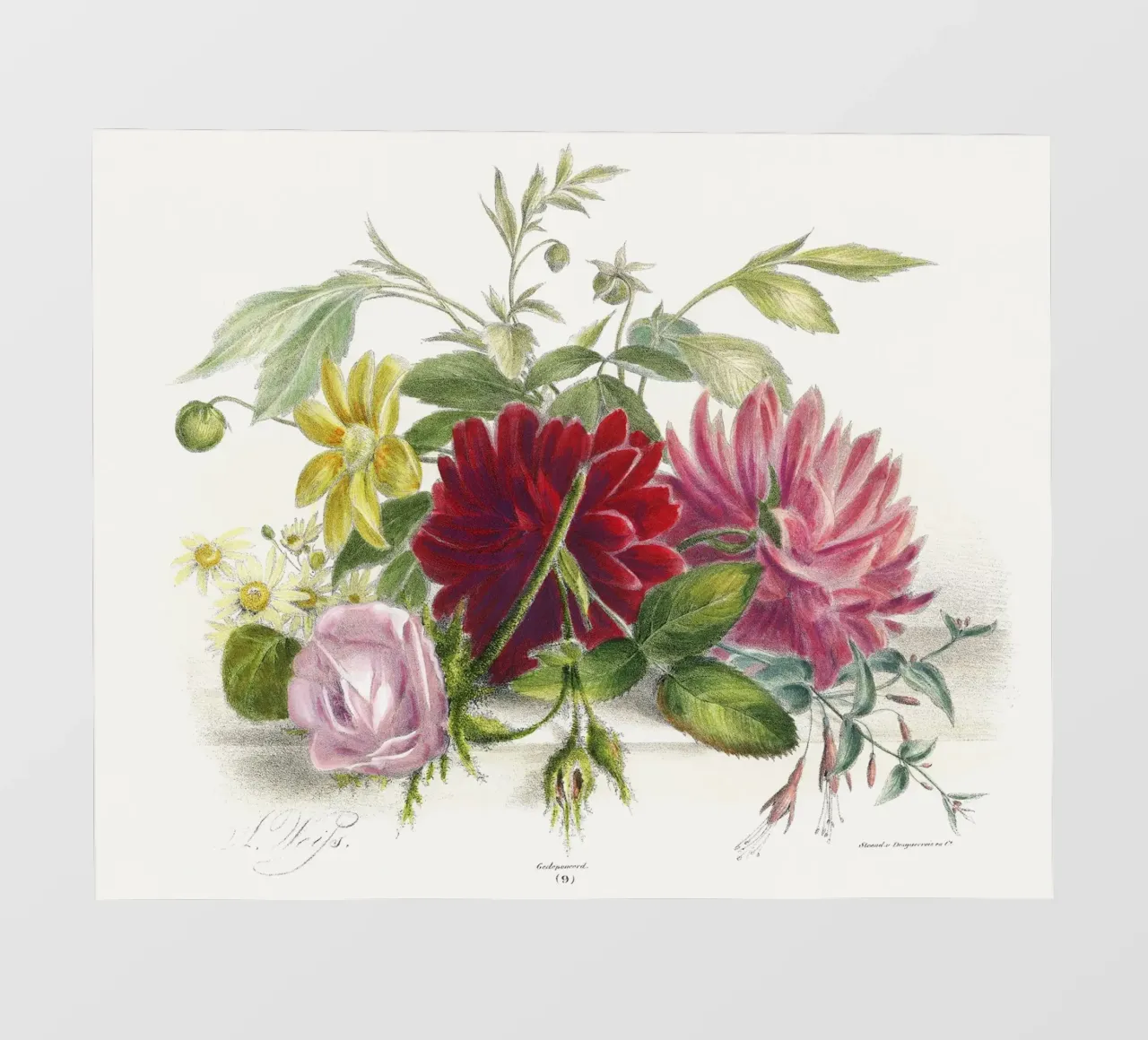 Colorful Still Life of Flowers (1850) photo wallpaper by Venus Art