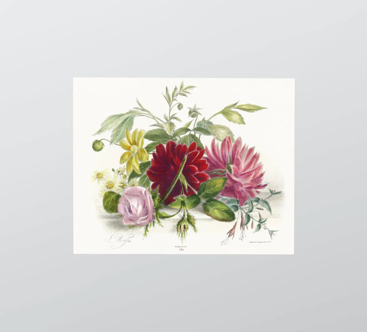 Colorful Still Life of Flowers (1850) sticker by Venus Art