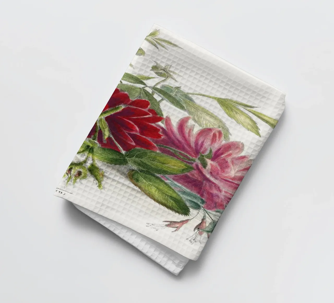 Natura morta colorata di fiori (1850) canovaccio da cucina da Venus Art