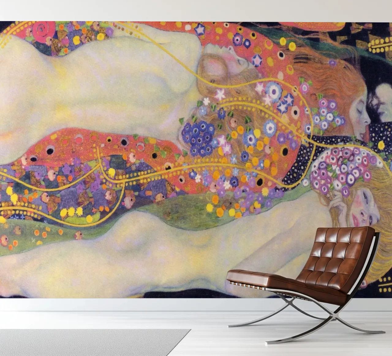 Water Serpents II (1907) by Gustav Klimt photo wallpaper by Classic Art Prints