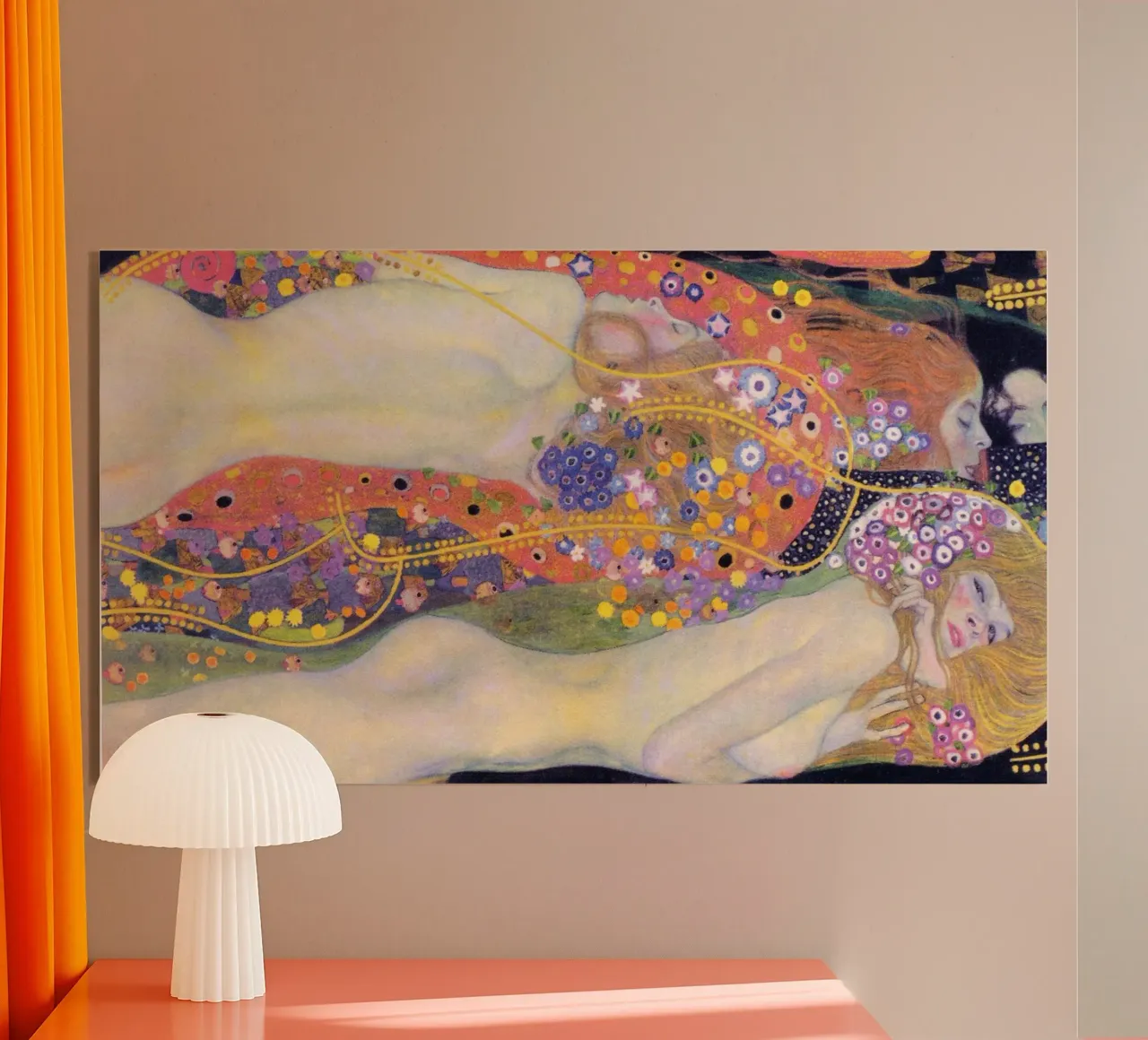 Serpenti d'acqua II (1907) di Gustav Klimt plexiglass da Classic Art Prints