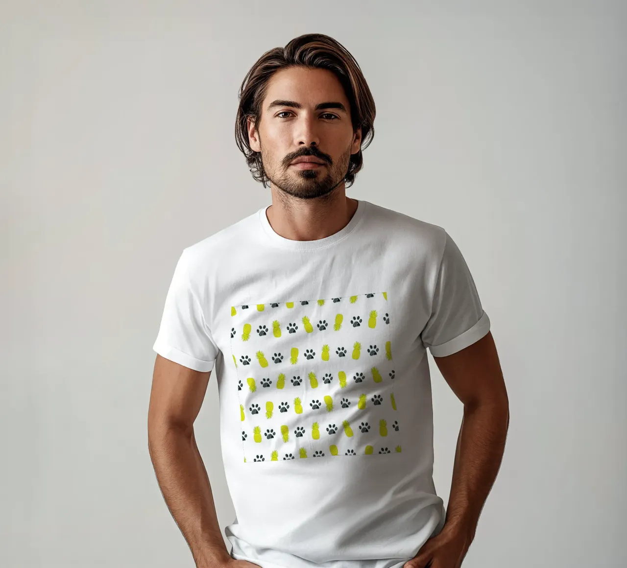 Ananas gialli con impronte di zampe t-shirt da gulsengunel