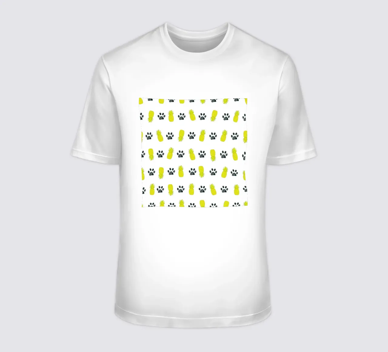 Ananas gialli con impronte di zampe t-shirt da gulsengunel