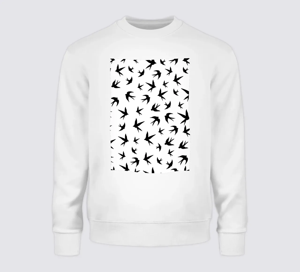 Zwaluwen vogels zwart silhouet op witte achtergrond sweatshirt van gulsengunel