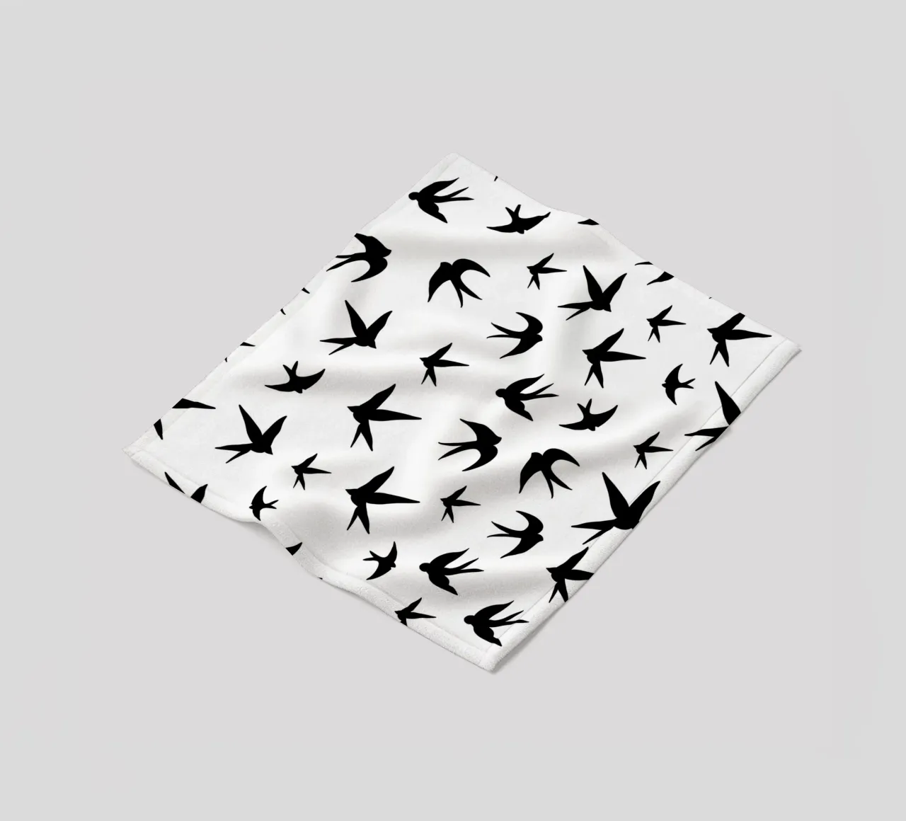 Zwaluwen vogels zwart silhouet op witte achtergrond fleecedeken van gulsengunel