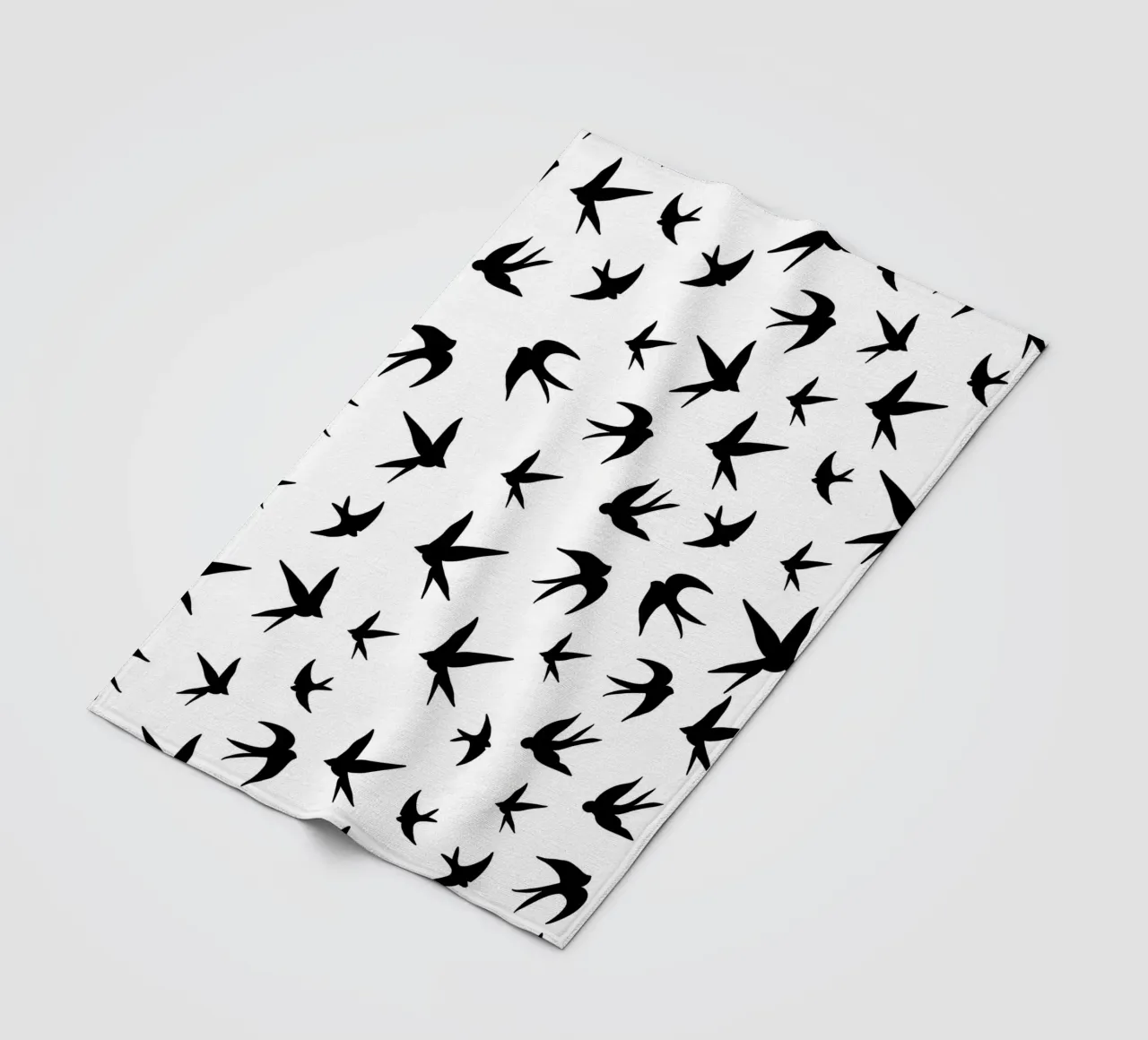 Zwaluwen vogels zwart silhouet op witte achtergrond fleecedeken van gulsengunel