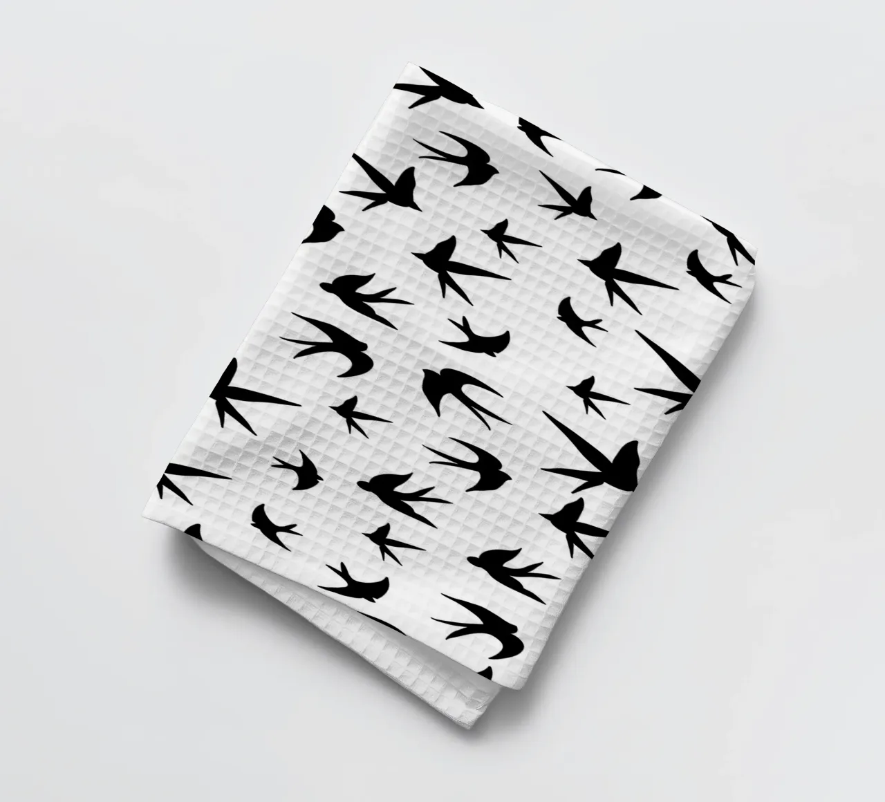 Zwaluwen vogels zwart silhouet op witte achtergrond theedoek van gulsengunel