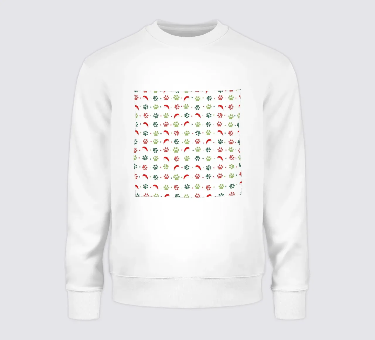 Design scandi verde, zampe rosse con cappelli di Babbo Natale felpa da gulsengunel