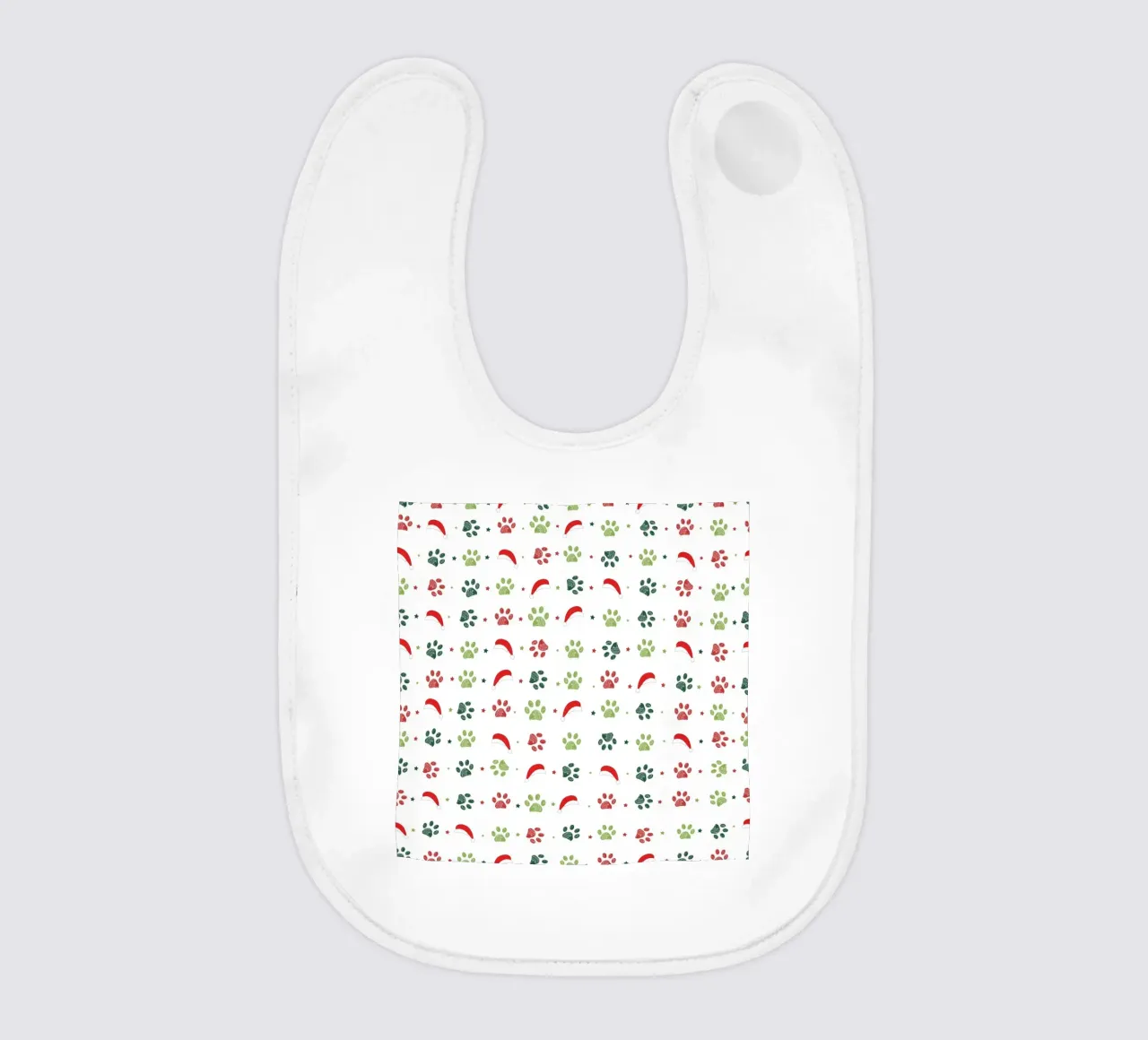 Design scandi verde, zampe rosse con cappelli di Babbo Natale bavaglino da gulsengunel