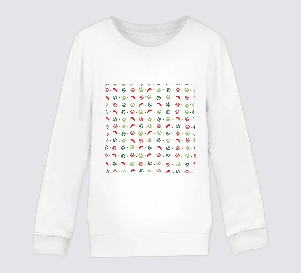 Design scandi verde, zampe rosse con cappelli di Babbo Natale felpa bambino da gulsengunel