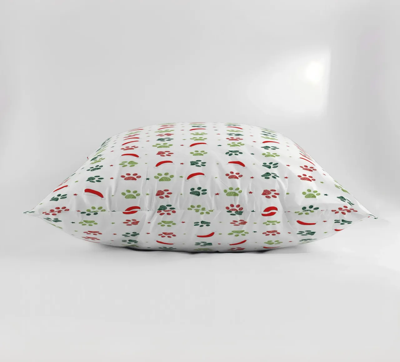 Design scandi verde, zampe rosse con cappelli di Babbo Natale cuscino da gulsengunel