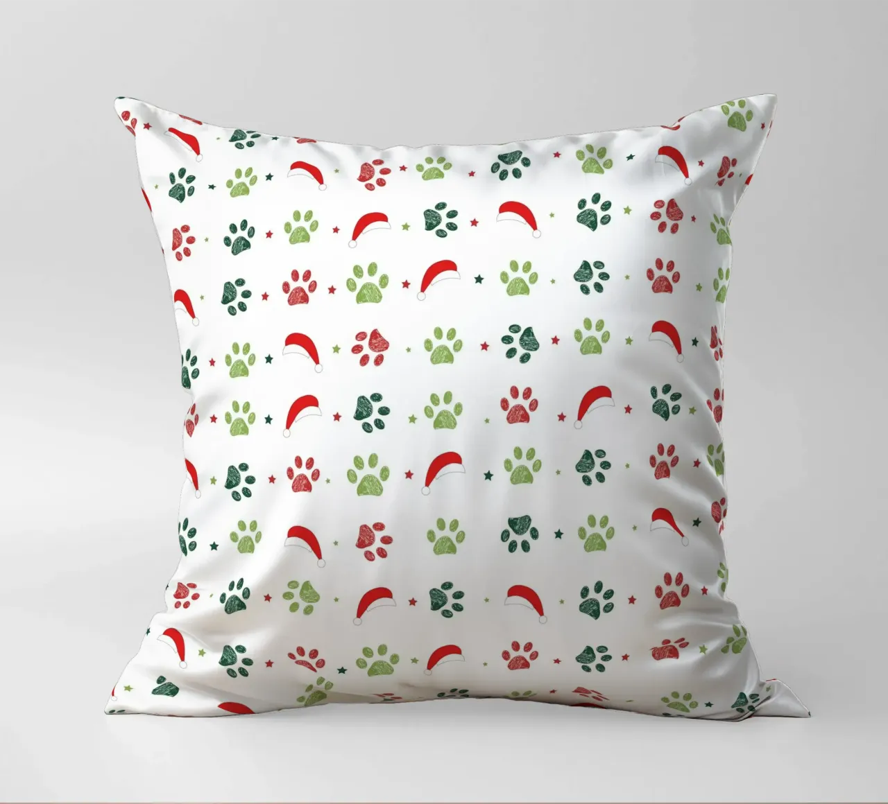 Design scandi verde, zampe rosse con cappelli di Babbo Natale cuscino da gulsengunel