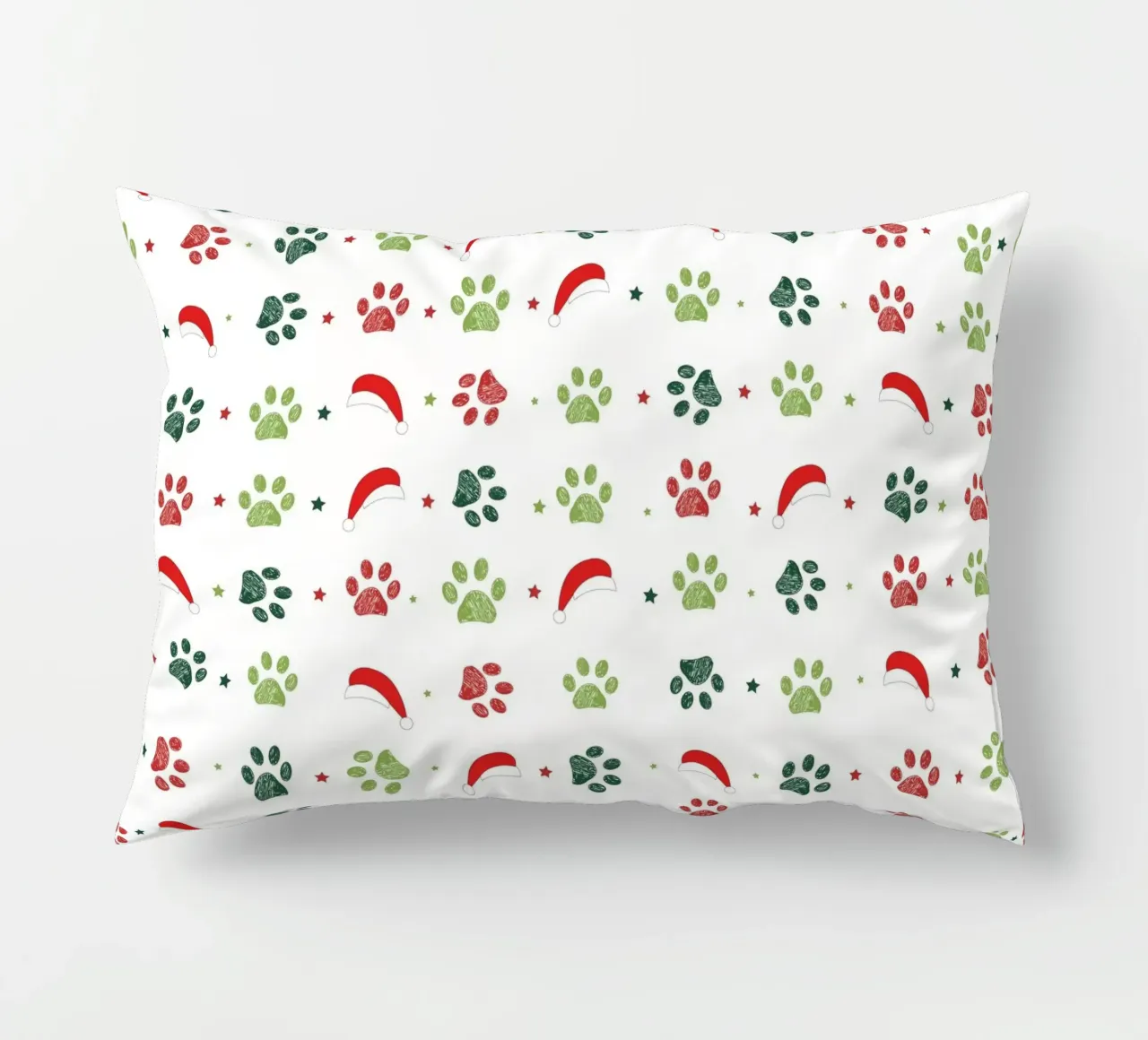 Design scandi verde, zampe rosse con cappelli di Babbo Natale cuscino da gulsengunel