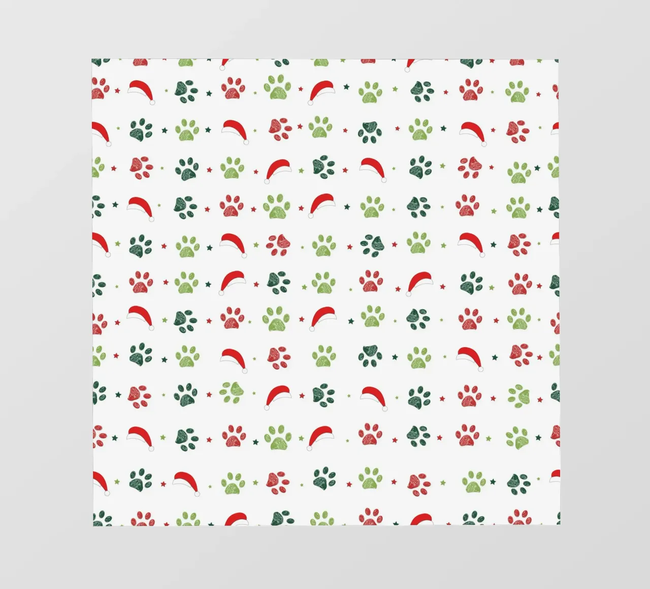 Design scandi verde, zampe rosse con cappelli di Babbo Natale pellicola backlit da gulsengunel