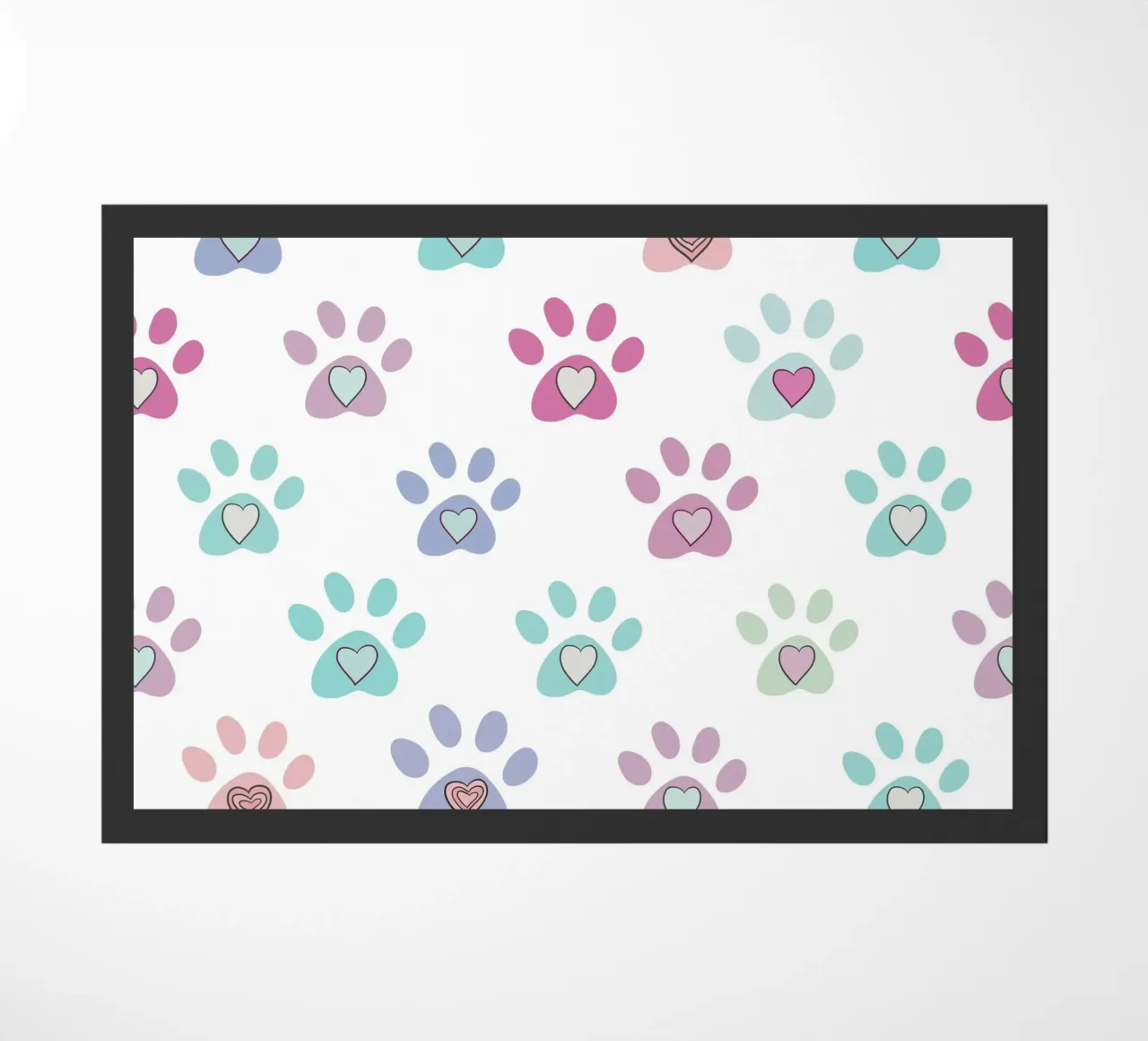 Pastel paws pet inspired print doormat by gulsengunel