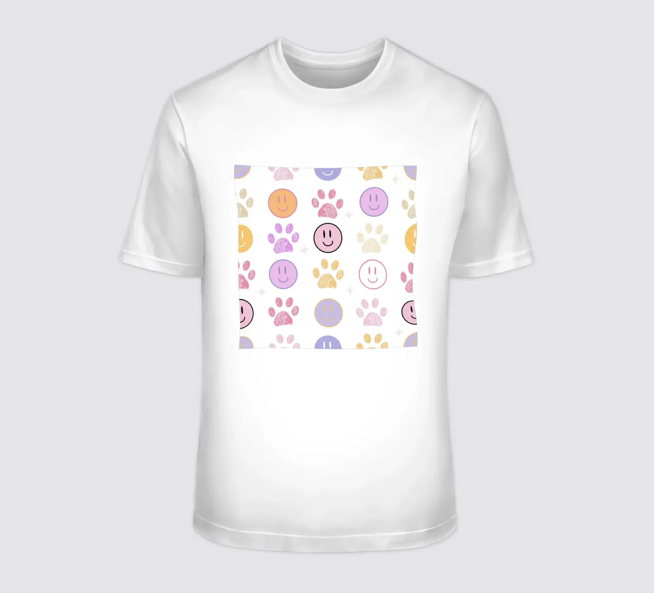 Paw prints seamless fabric pattern III t-shirt by gulsengunel