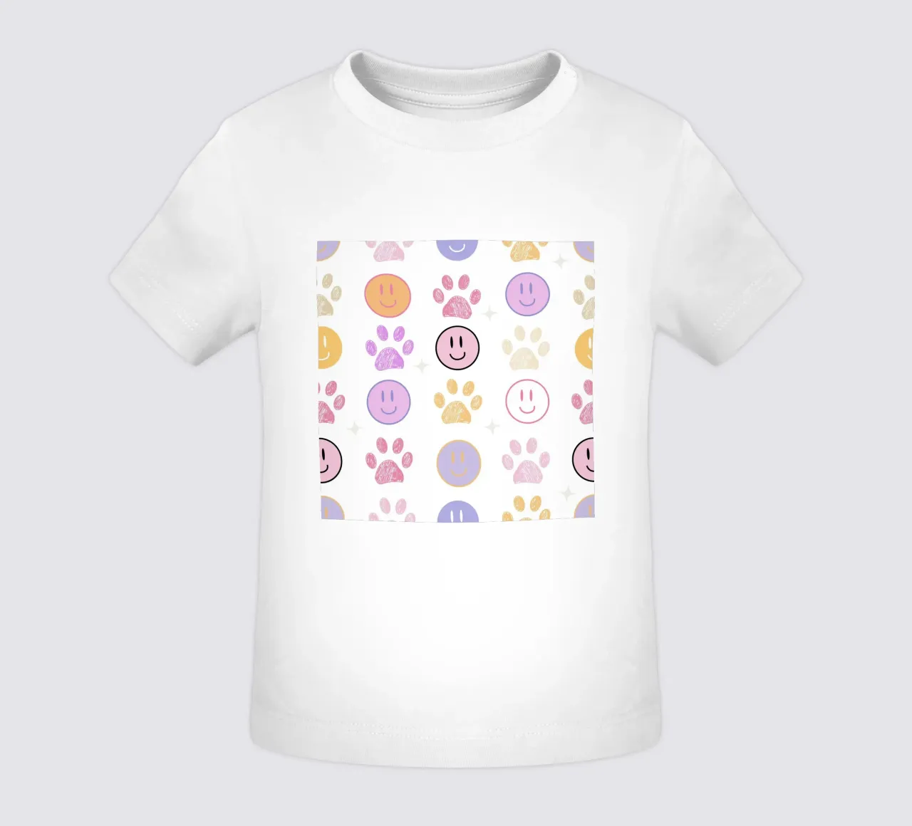 Paw prints seamless fabric pattern III baby t-shirt by gulsengunel