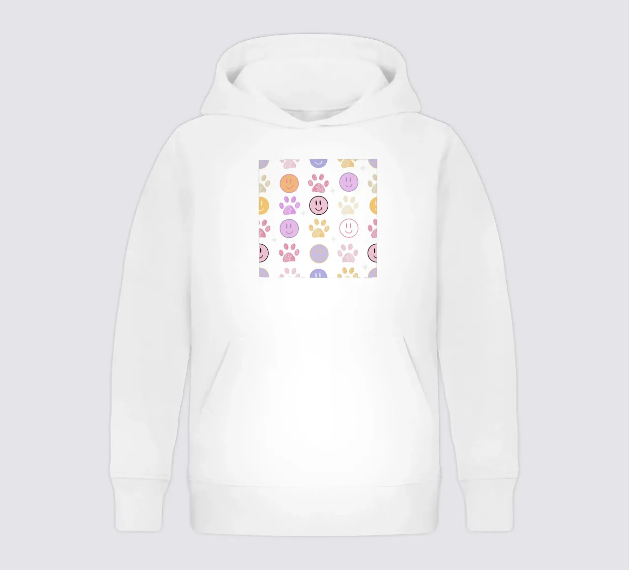 Paw prints seamless fabric pattern III kids hoodie by gulsengunel