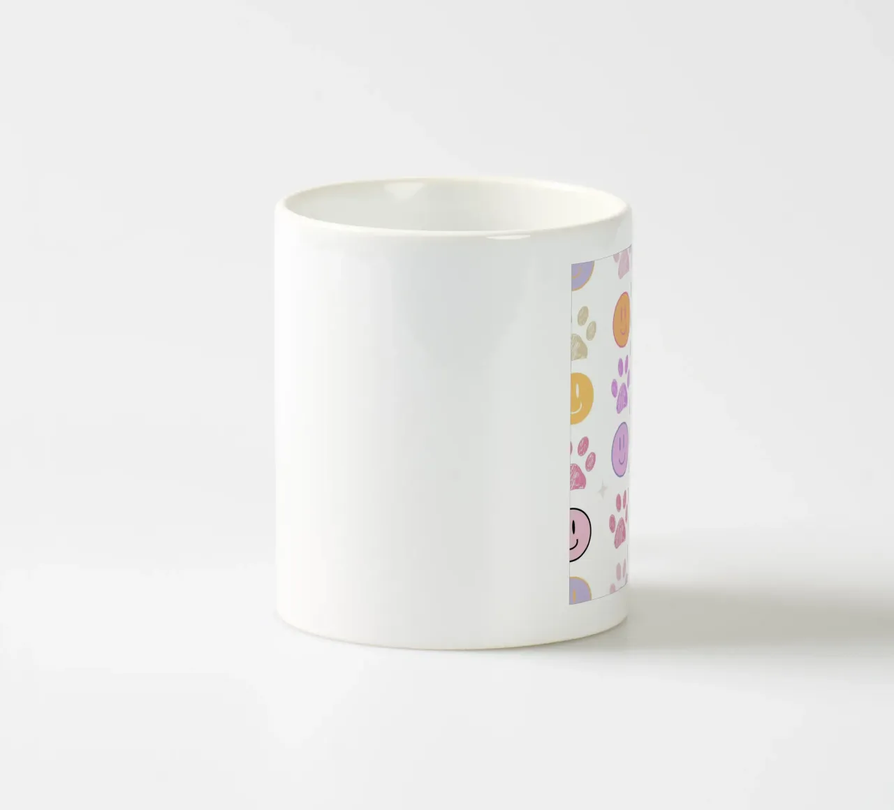 Motivo in tessuto senza cuciture con impronte di zampe III tazza in ceramica da gulsengunel
