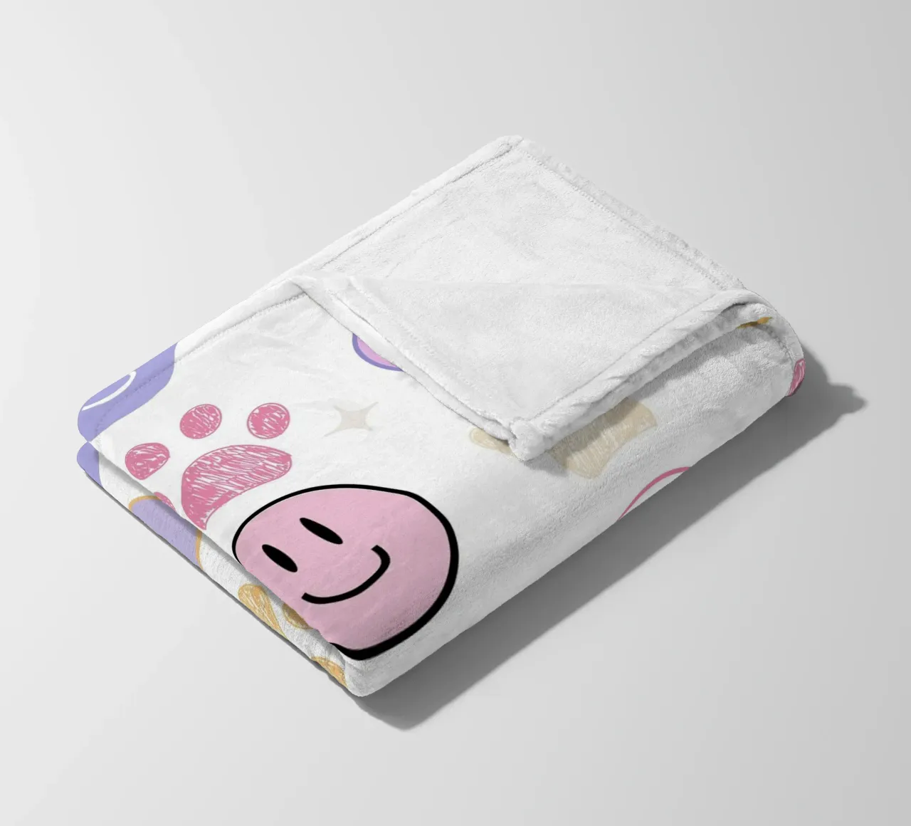 Motivo in tessuto senza cuciture con impronte di zampe III coperta in pile da gulsengunel