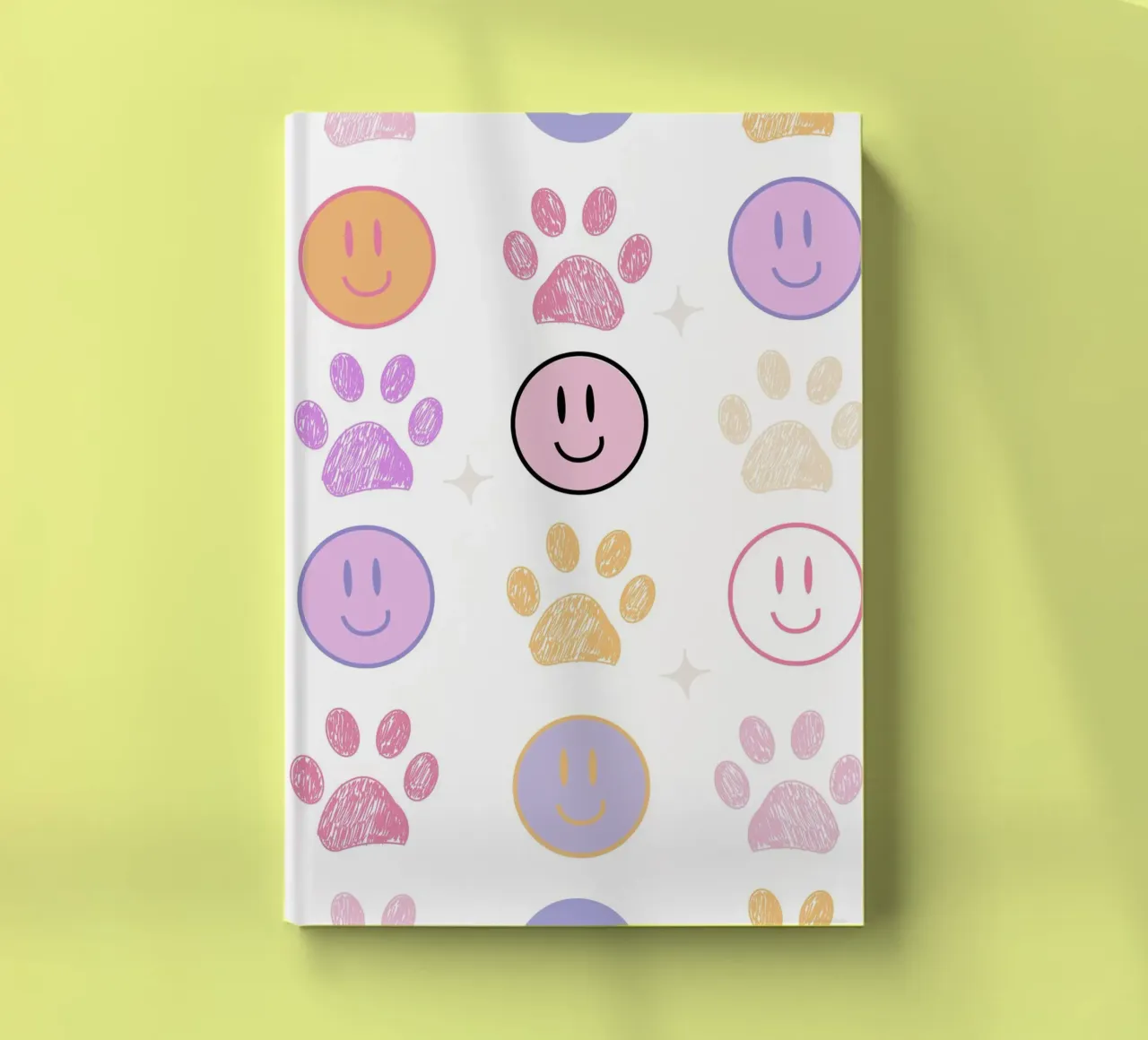 Paw prints seamless fabric pattern III notebook by gulsengunel