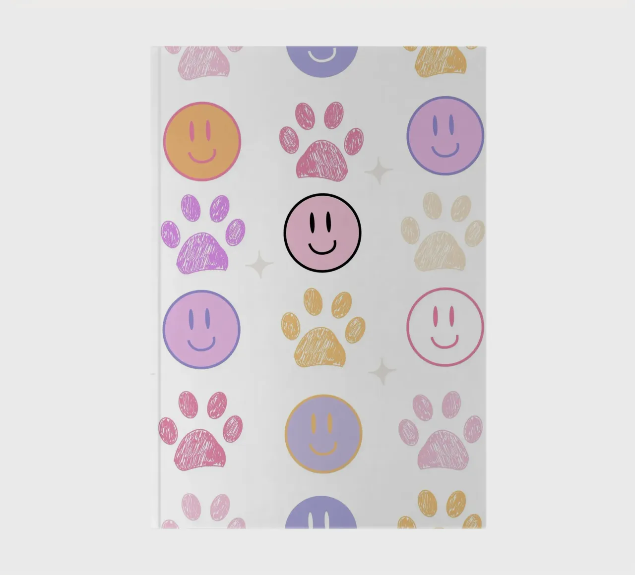 Paw prints seamless fabric pattern III notebook by gulsengunel