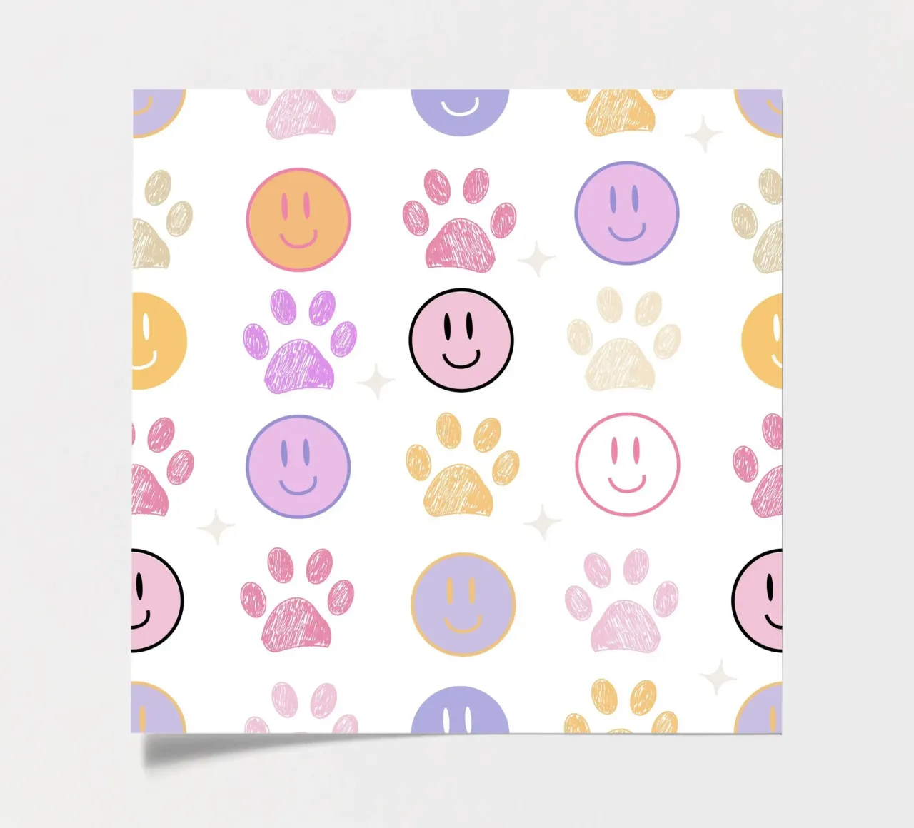 Paw prints seamless fabric pattern III sticker sheet by gulsengunel