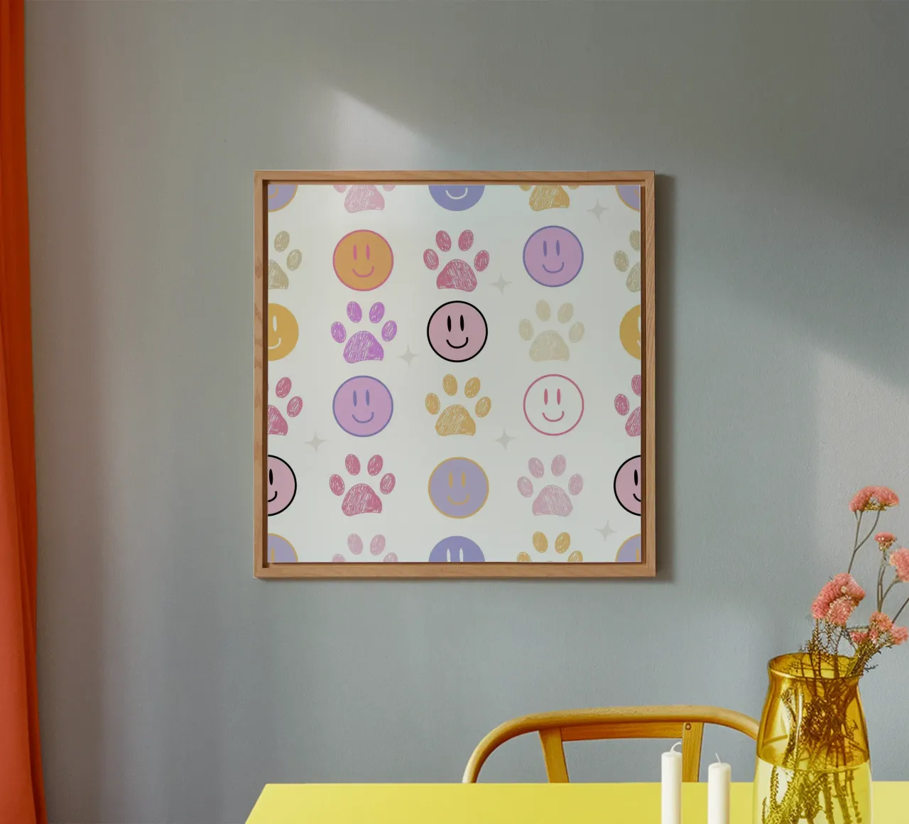 Paw prints seamless fabric pattern III alu-dibond by gulsengunel