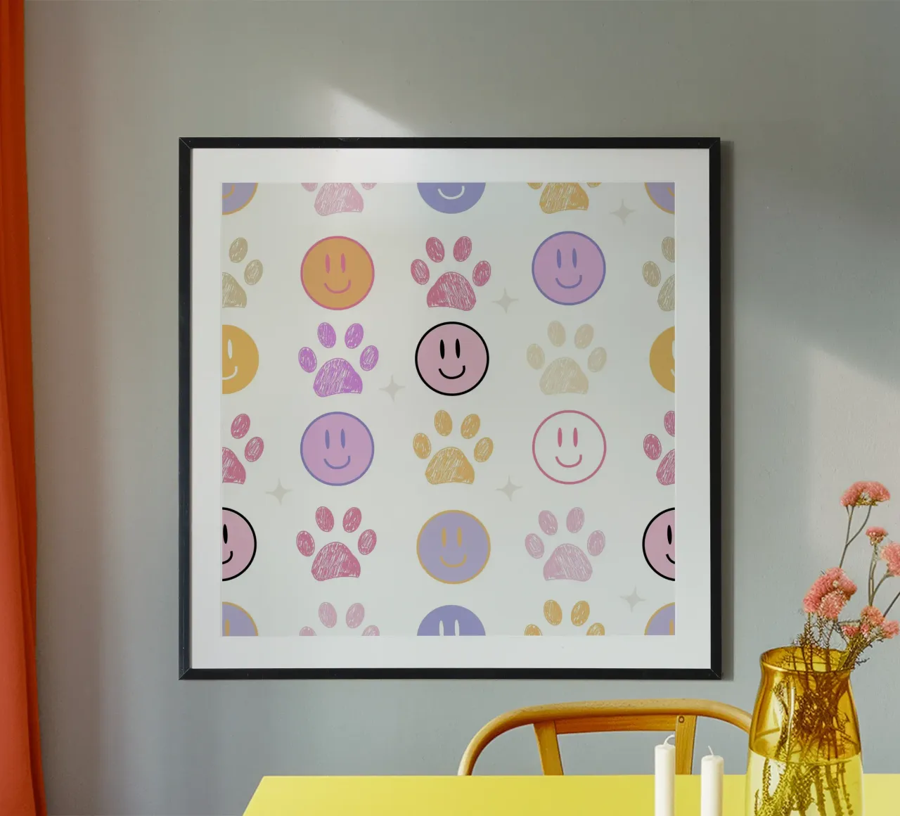 Paw prints seamless fabric pattern III hahnemühle by gulsengunel