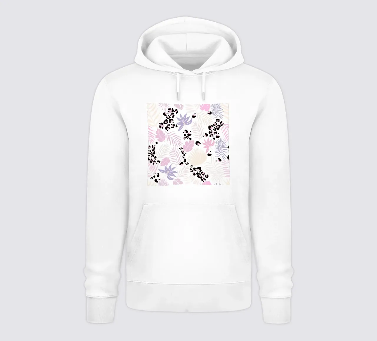 Leopard and leaves trendy print hoodie by gulsengunel