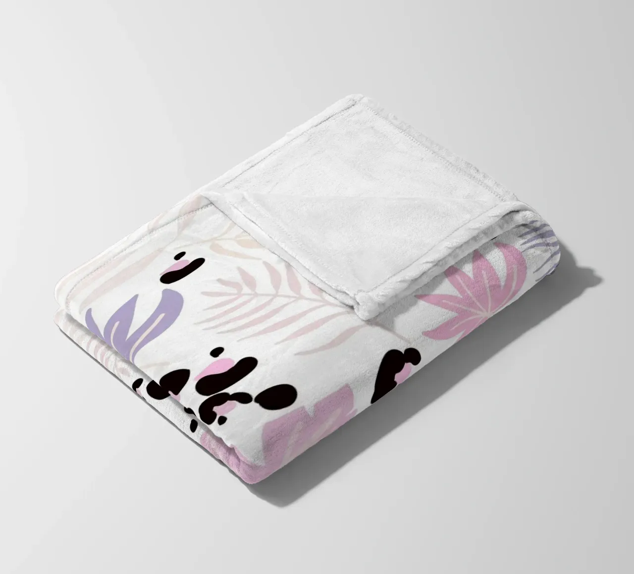 Leopard and leaves trendy print fleece blanket by gulsengunel