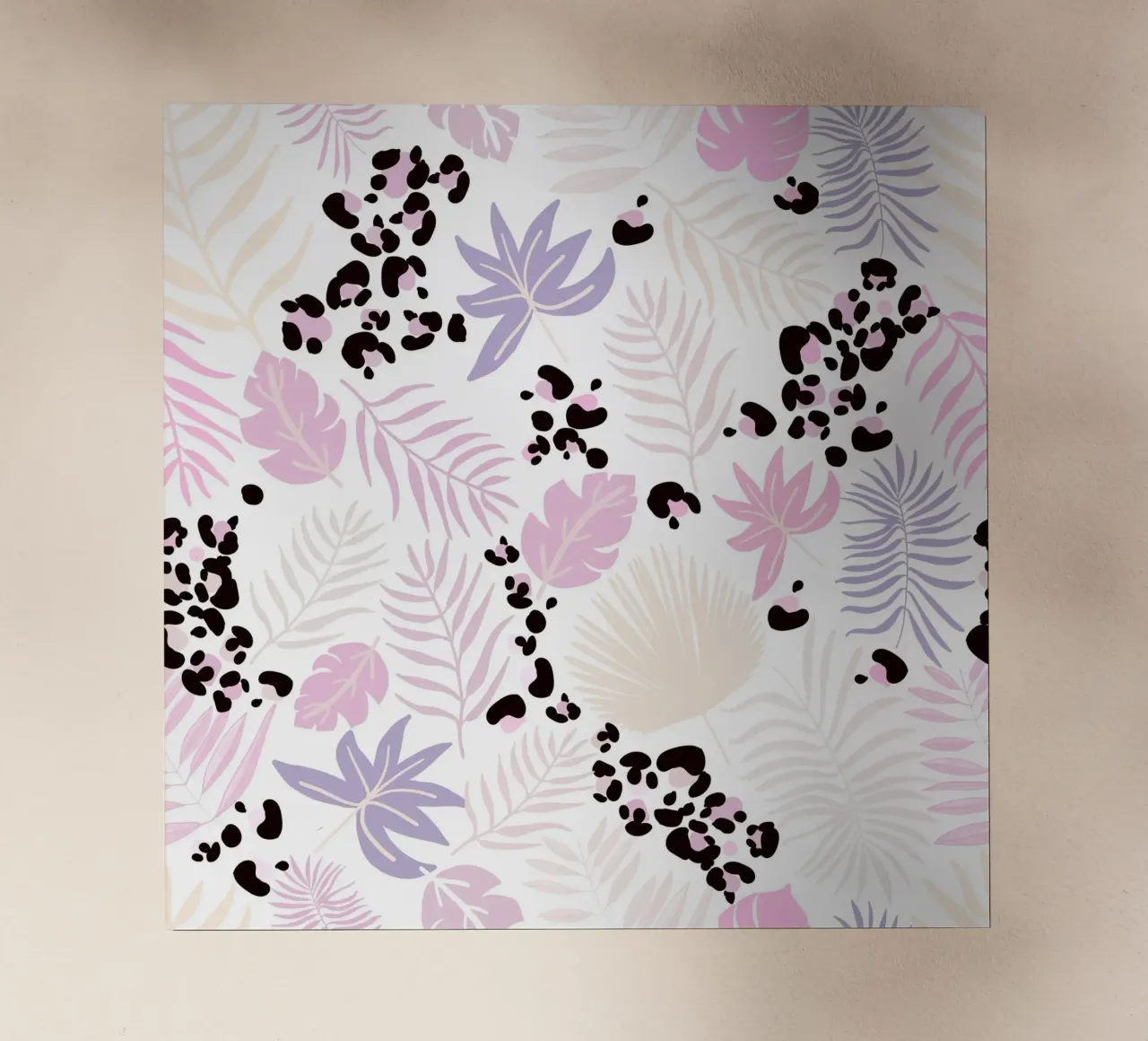 Leopard and leaves trendy print backlit film by gulsengunel