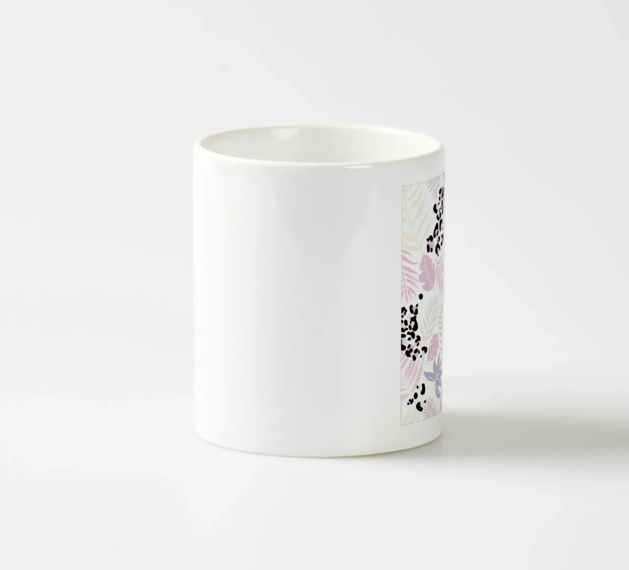 Leopard and leaves trendy print ceramic mug by gulsengunel