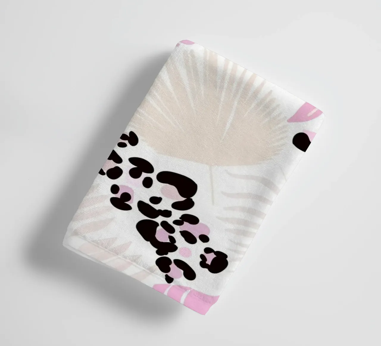 Leopard and leaves trendy print towel by gulsengunel