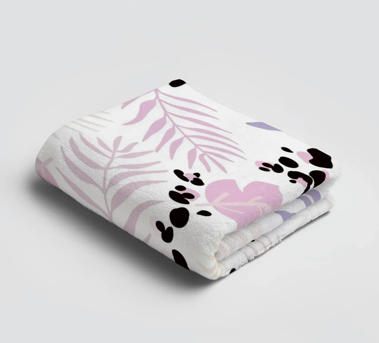 Leopard and leaves trendy print towel by gulsengunel