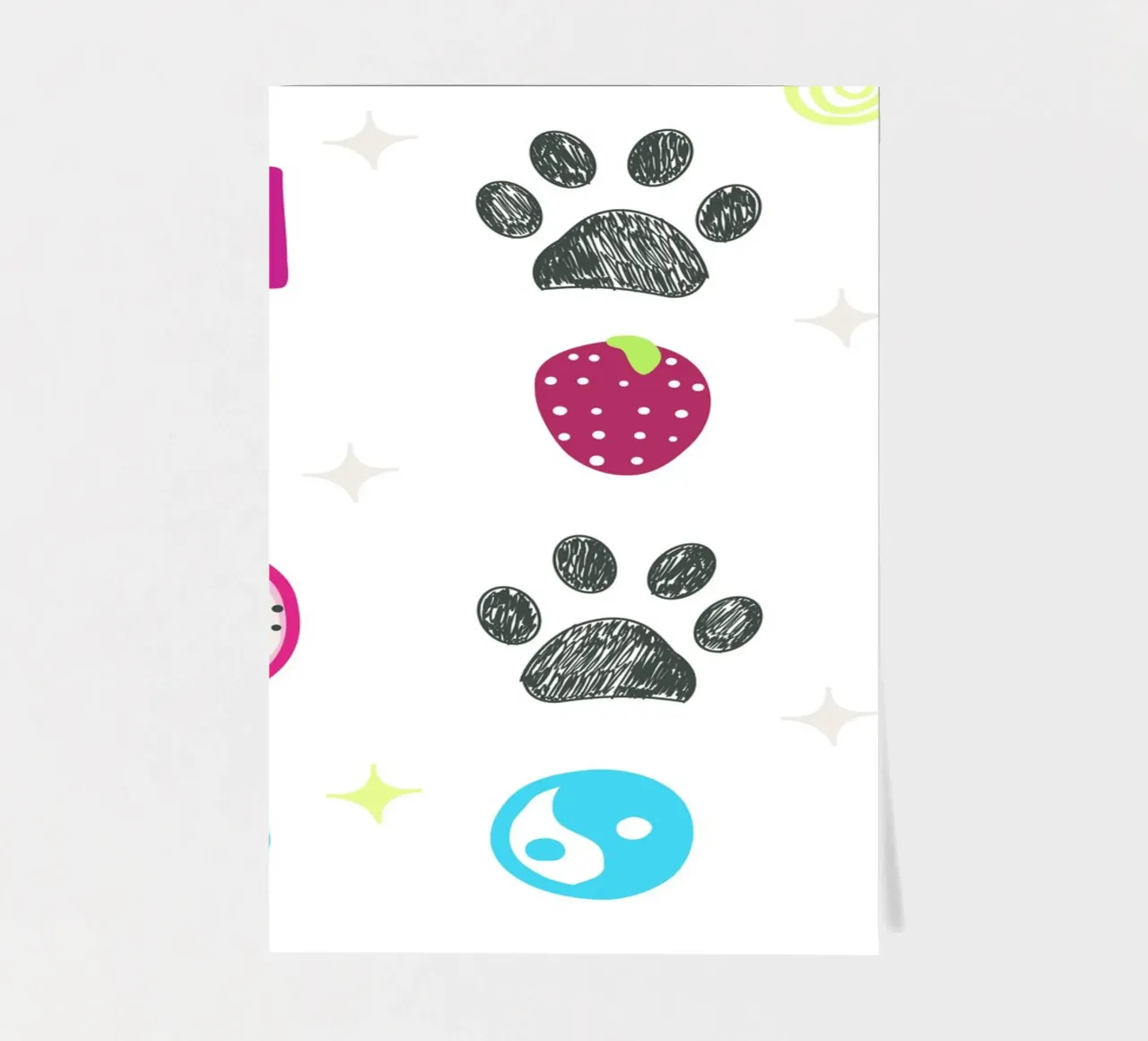 Grappige jaren 2000 symbolen en pootafdrukken popcultuur print stickervel van gulsengunel