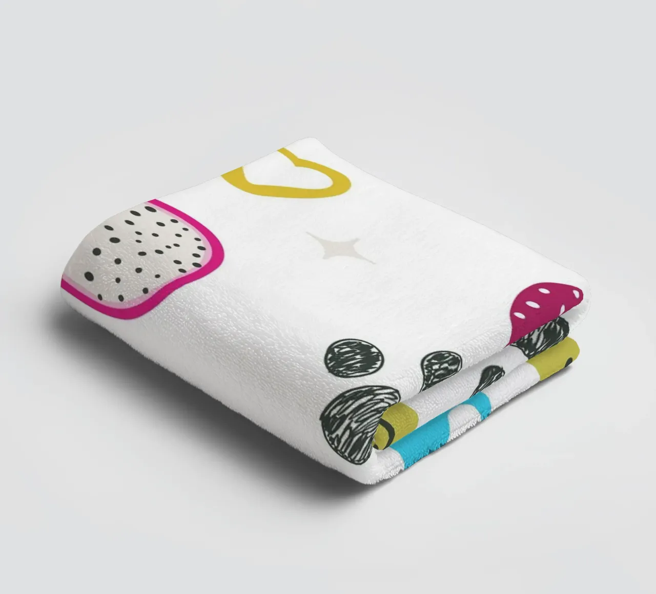 Funny 2000s symbols and paw prints pop culture print towel by gulsengunel