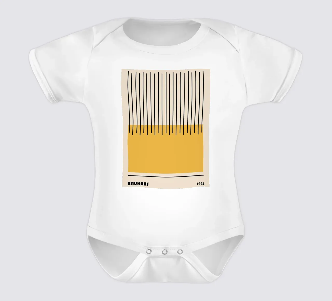 Bauhaus Lines | Minimalist Yellow Art Print body de bebé de Studio Vibe