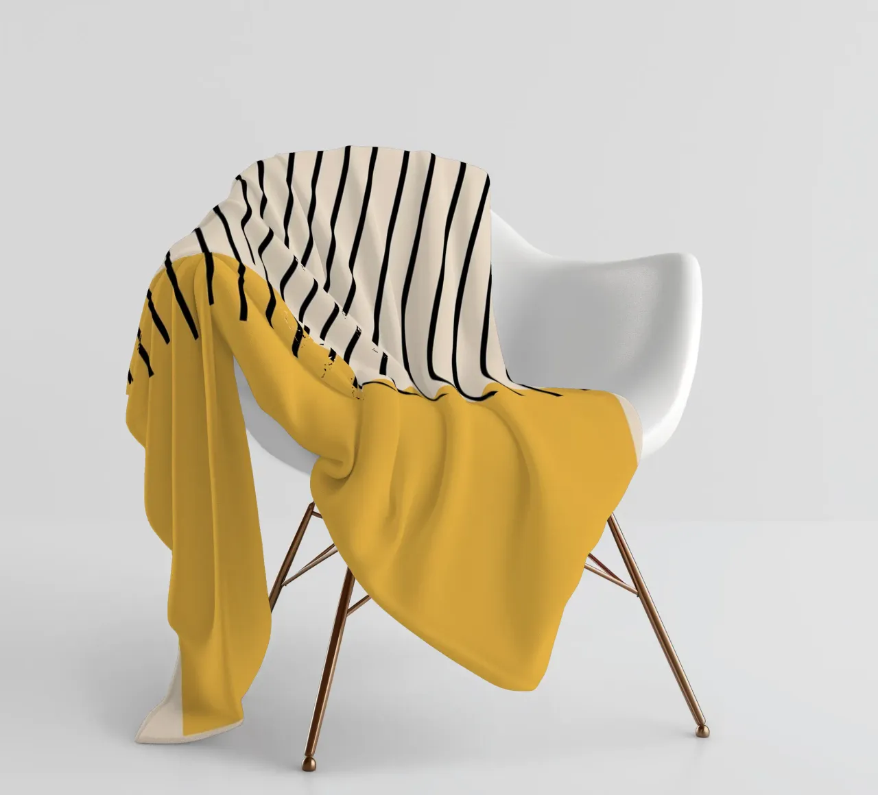 Bauhaus Lines | Minimalist Yellow Art Print fleece blanket by Studio Vibe