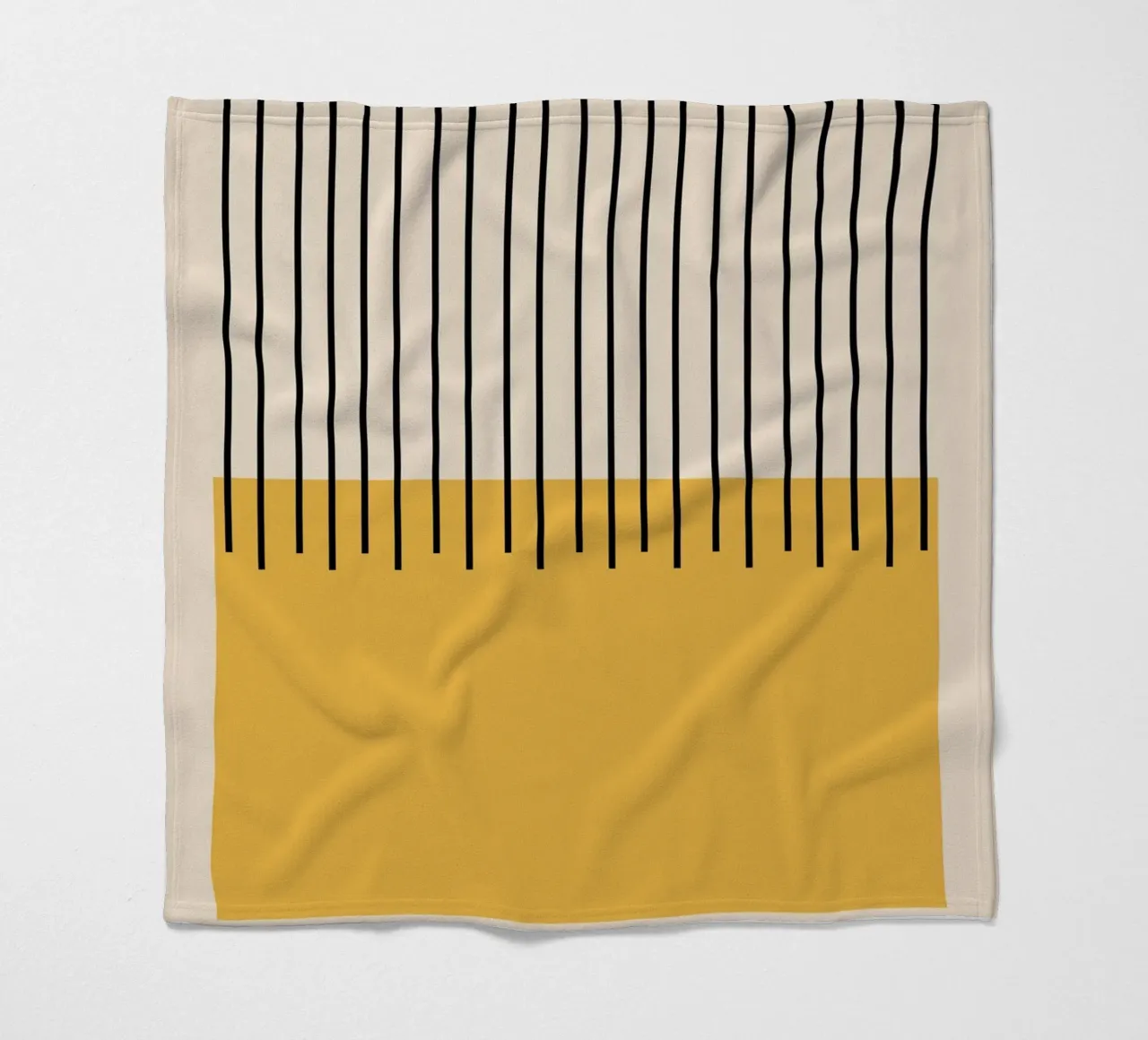Bauhaus Lines | Minimalist Yellow Art Print fleece blanket by Studio Vibe