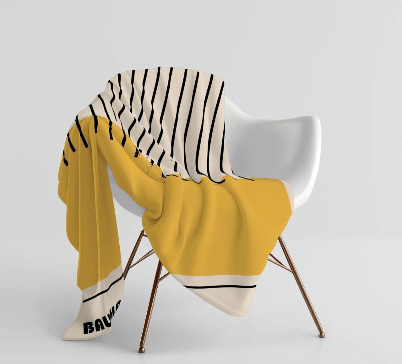 Bauhaus Lines | Minimalist Yellow Art Print fleece blanket by Studio Vibe