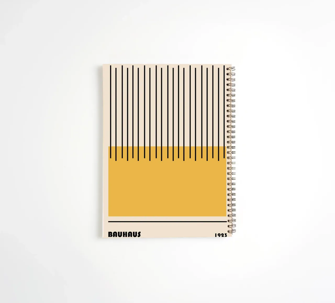 Bauhaus Lines | Minimalist Yellow Art Print spiral notebook by Studio Vibe